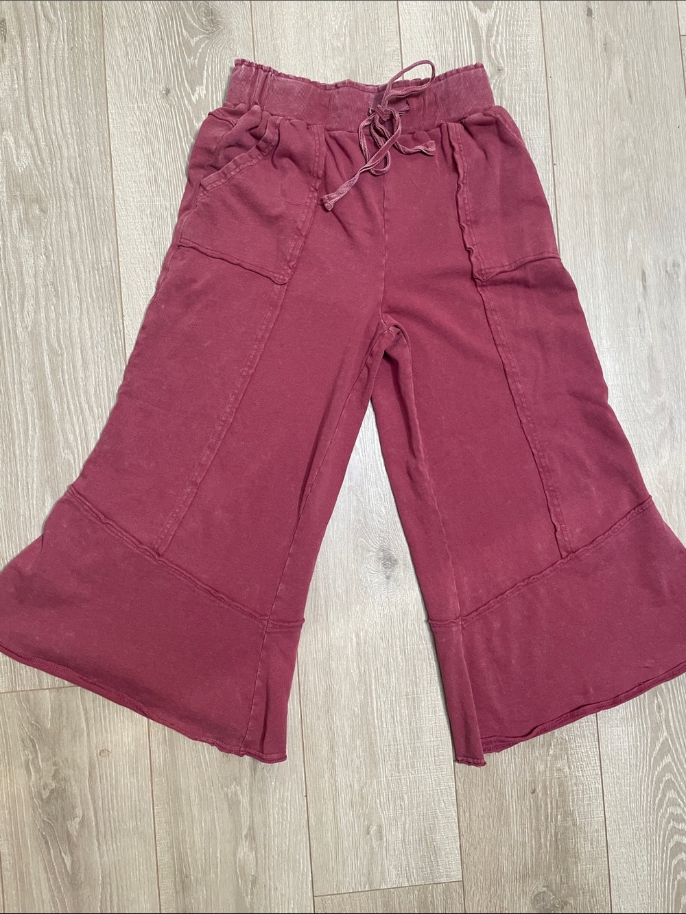EASEL Wide-Leg Pants -S- Dusty Rose